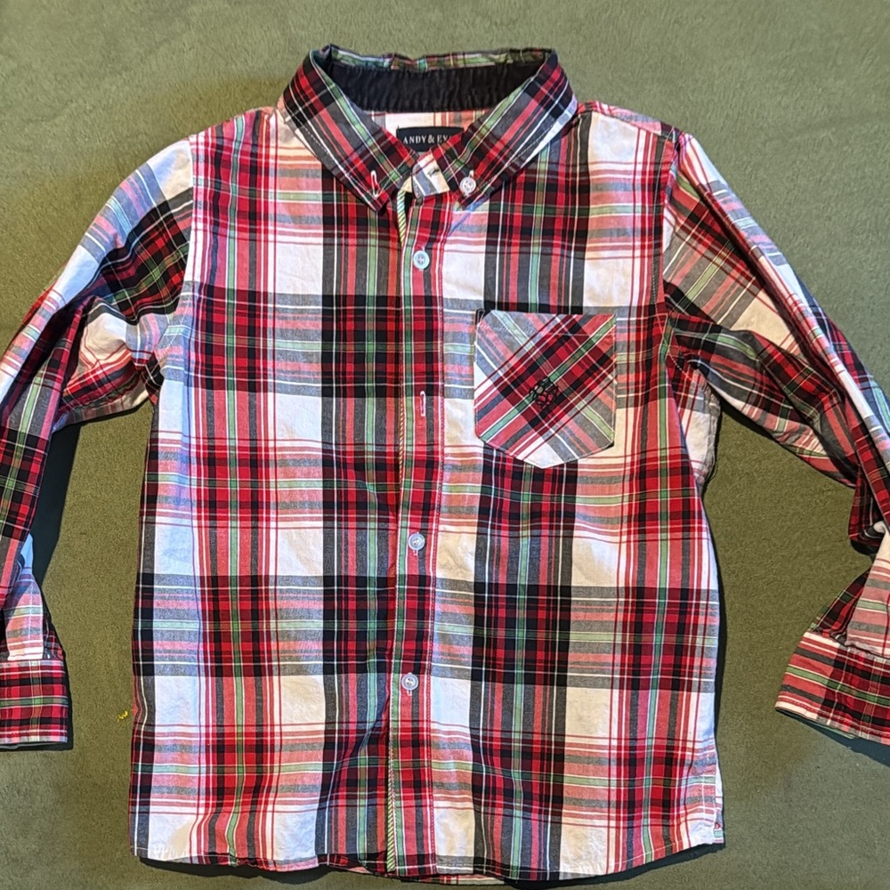 Andy & Evan Multicolor Plaid Button Down Boys Shirt